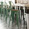 Flash Furniture 30" Green Metal Counter Stool-Teak Poly Seat CH-31320-30GB-GN-PL2T-GG - alternate 1